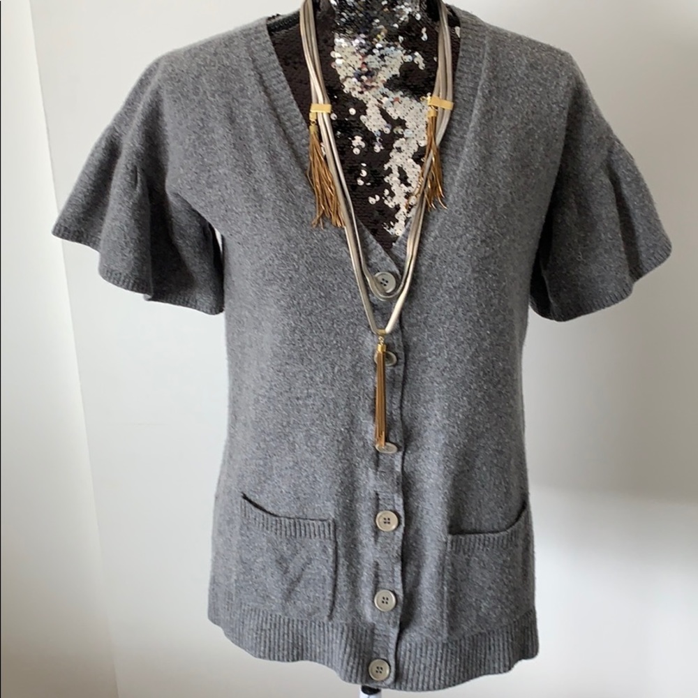 Beautiful BCBG grey sweater blouse